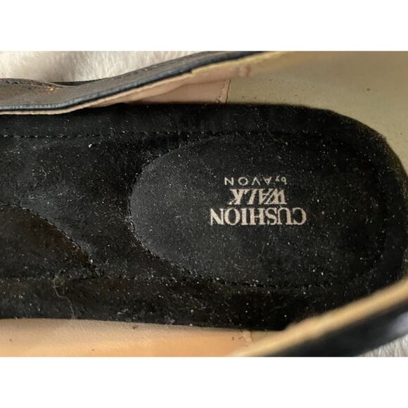 Womens Cushion Walk Almond Toe Flats by Avon Black Size 7 Rhinestones - Picture 7 of 9